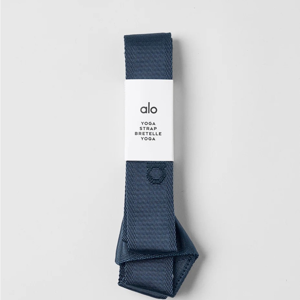 ALO Yoga Navy Stretch Strap with Embossed Logo
